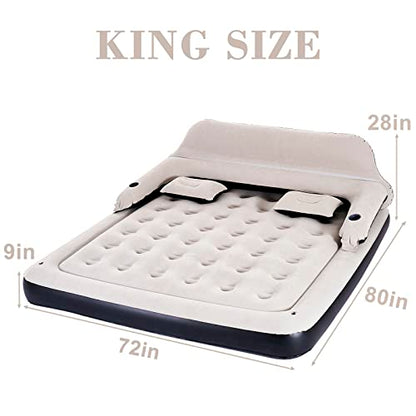  King Size Air Sofa Bed Blow Up Mattress,Inflatable Bed With Pillows And Backrest