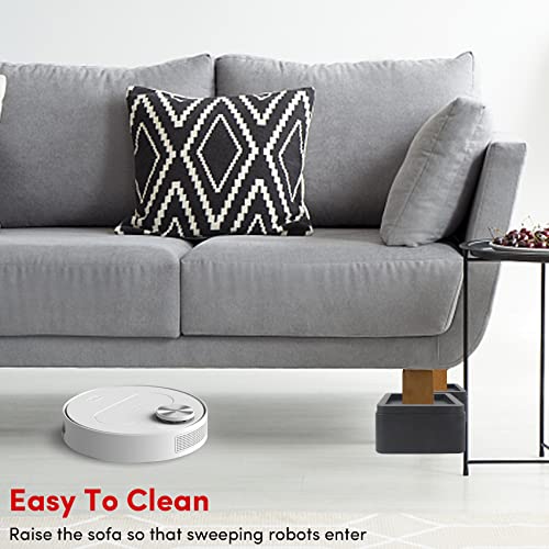  DEDU Oversized Bed Risers Heavy Duty Stackable 4 Pack, Furniture Risers For Sofas 3 Inch Or 6 Inch Supports Up To 11000 Lbs, Square Bed Raising Blocks Fits 5.5 Inch Wide Desk Or Couch (Black)