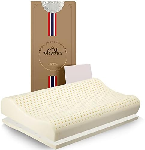  TALATEX 100% Natural Premium Latex Pillow, Adjustable Dunlop Pillow Helps Relieve Pressure, Neck And Shoulder Pain, No Toxic Memory Foam Chemicals, Perfect Package Best Gift