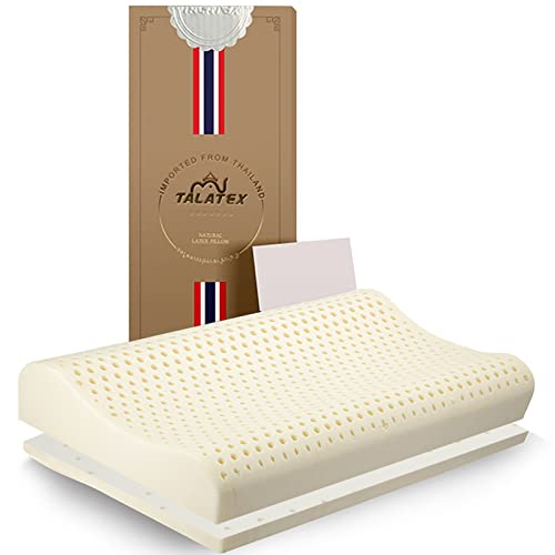  TALATEX 100% Natural Premium Latex Pillow, Adjustable Dunlop Pillow Helps Relieve Pressure, Neck And Shoulder Pain, No Toxic Memory Foam Chemicals, Perfect Package Best Gift