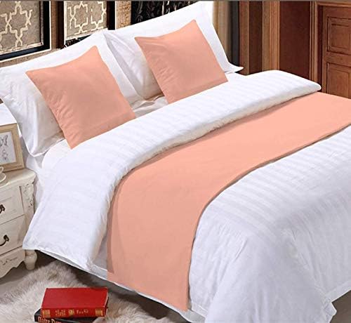  Sheets N More 800 Thread Count Solid 1 Piece 18" Bed Runner Scarf Protector Slipcover Bed Decorative Scarf (Queen (90 X 18), Red)