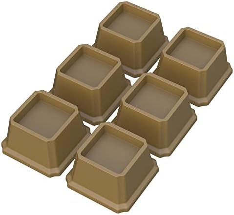  Whynonap Bed Risers 2 Inch Heavy Duty Bed Elevators, Set Of 6 Lifts Up 2000 Lbs Furniture Riser For Sofa And Table, Black