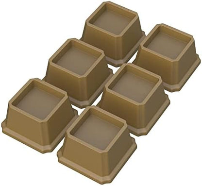  Whynonap Bed Risers 2 Inch Heavy Duty Bed Elevators, Set Of 6 Lifts Up 2000 Lbs Furniture Riser For Sofa And Table, Black