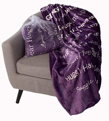  “Hugs” Plush Throw Blanket- Inspired Gift Ideas For The Entire Family, Comfort Gifts, Blue