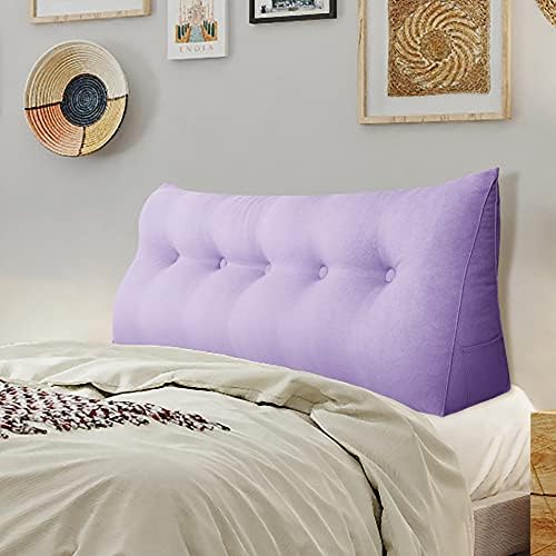  WOWMAX Rectangular Headboard Pillow Bolster Pillow For Bed Back Rest Pillow For Sitting In Bed Daybed Pillows Back Support Pillow For Bed Reading Pillow Grey-Beige Queen