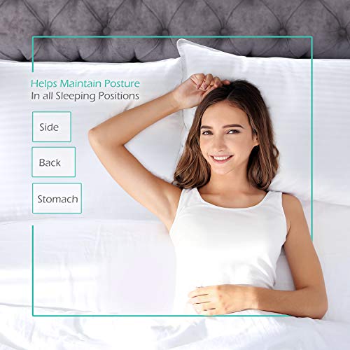  Bed Pillows For Sleeping - Down Alternative Sleep Pillows King Size Set Of 2-100% Cotton Pillow With Polyester Fiber Filling - Soft And Fluffy Pillow 20x 36 Inches