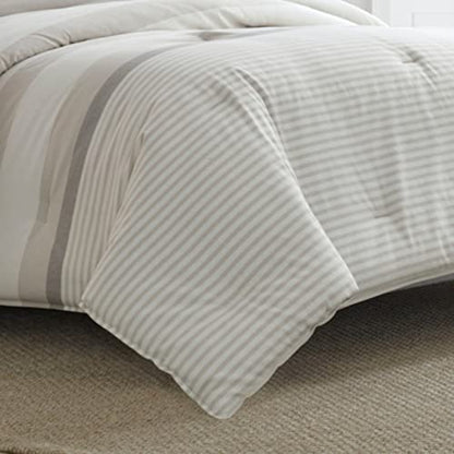 Nautica Duvet Cover Set Cotton Reversible Bedding With Matching Shams, Stylish Home Decor For All Seasons, Queen, Beige