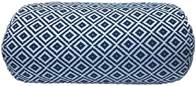  Bookishbunny Microbead Cylindrical Bolster Roll Pillow 14" X 6" (Daisy-Navy)
