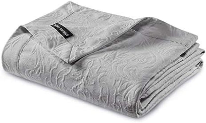  Gwen 3-Piece Floral Woven Jacquard Matelassé Bedding Cover - Solid Quilt Blanket Coverlet Set (Queen, Gray)
