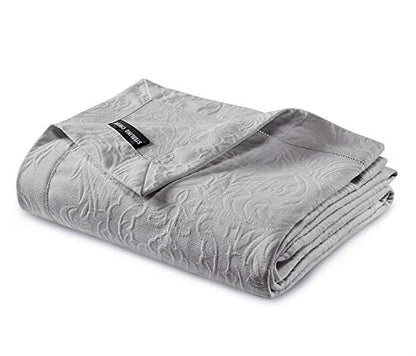  Gwen 3-Piece Floral Woven Jacquard Matelassé Bedding Cover - Solid Quilt Blanket Coverlet Set (Queen, Gray)