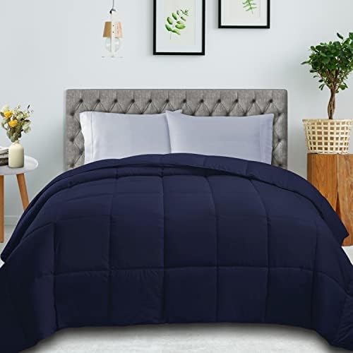  SUPERIOR Classic All-Season Down Alternative Comforter With Baffle Box Construction, Warm Filling - Twin Comforter, Aster Blue