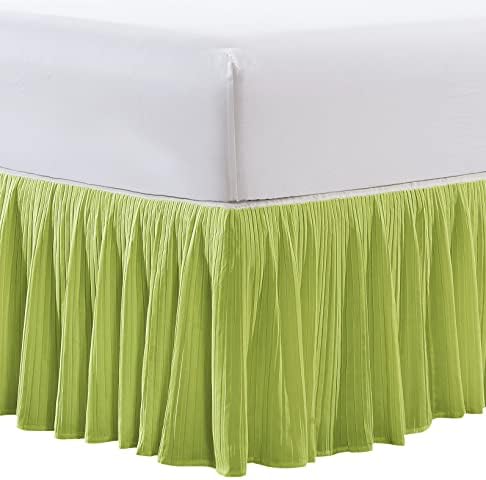  Microfiber Pleated Bedskirt, Stylish Design Wrap Around Solid Microfiber With 18" Drop, Gathered Ruffled Bedding Home Decoration, King, Birdsong Coral (78" X 80" + 18")