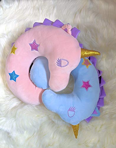  Kids Travel Pillow, Neck Pillow For Kids, Unicorn Traveling Soft 360° Head & Neck Sleeping Supporting Children Animal U Shaped Cushion,Car Seat & Airplane Travel Accessories,Christmas Gift