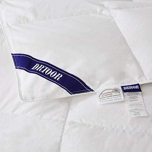  Drtoor Goose Down Comforter King, White Winter Feather Duvet Insert, 100% Egyptian Cotton, 1200 Thread Count, 700+ Fill Power-90"x106"
