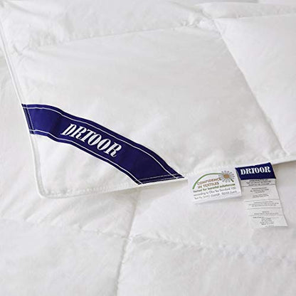  Drtoor Goose Down Comforter King, White Winter Feather Duvet Insert, 100% Egyptian Cotton, 1200 Thread Count, 700+ Fill Power-90"x106"