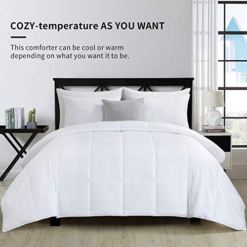  Lightweight Cooling Viscose From Bamboo King Size Comforter Down Alternative Duvet Insert, 100% Viscose Made From Bamboo, 8 Corner Tabs, All Season Soft Comforter For Hot Sleepers