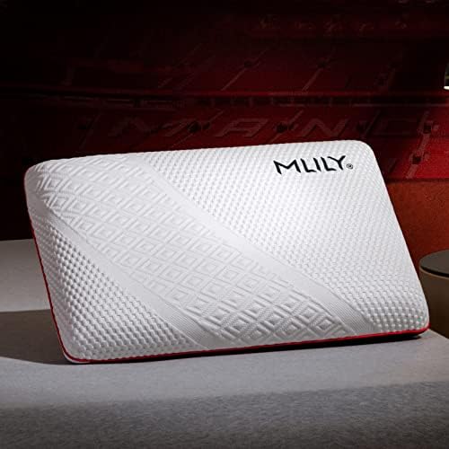  MLILY Side Sleeper Pillow, Cervical Pillow For Neck Pain, Cool Bamboo Charcoal Infused Memory Foam Pillow, Aloe Vera Skin Friendly, Medium Firm, 30x16 Inches