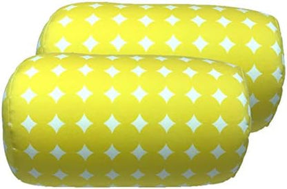  Bookishbunny 2pcs Micro Bead Roll Pillow Cushion For Bed Back Neck Head Body Support, 13" X 7", Various Designs (Dark Gray)