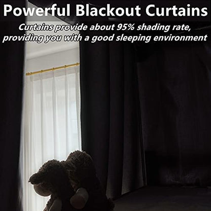  Thicker Version Bunk Bed Curtain Bed Canopy Bedroom Blackout Curtains Single Sleeper Bed Shading Curtain Dustproof Breathable Curtain Privacy Draperies Cloth Curtain Bedding For Home Students Dorm