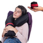  CANDY CANE Travel Pillow 2.0 Neck And Chin Support, Uniqe Design, For Airplanes, Car And Home, Inflatable With Advance Air Valve Carrying Bag, Hand Wash (Red)