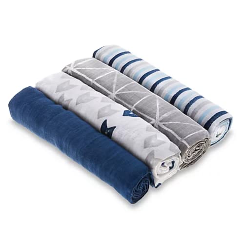  Aden + Anais Essentials Swaddle Blanket, Muslin Blankets For Girls & Boys, Baby Receiving Swaddles, Newborn Gifts, Infant Shower Items, Toddler Gift, Wearable Swaddling Set, 4 Pack, Damsel