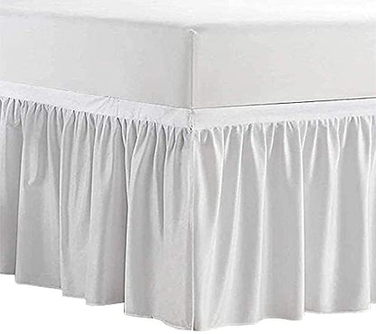  - Bed Skirt For Dorm Room, Ruffled Dorm Sized Bed Skirt Three Fabric Sides College Dorm Bed Skirt - White - Twin XL - 32 Inch Drop, White Solid, Twin-XL-32In Drop