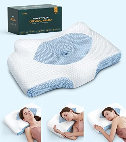  Famedio Adjustable Cervical Pillow For Neck Pain Relief, Hollow Contour Memory Foam Pillows Plus Support, Odorless Orthopedic Bed Pillows For Sleeping, Shoulder Pillow For Side Back Stomach Sleeper