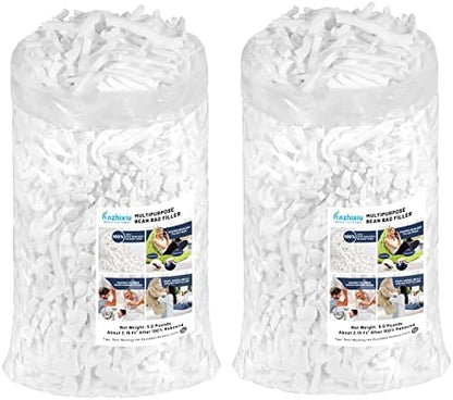  Anzhixiu Bean Bag Chair Filler Shredded Memory Foam 100% New,5Pounds,Pillow Stuffing For Couch Pillows, Stuffed Animals, Dog Bed & Couch Cushion Filling, Light Brown Color
