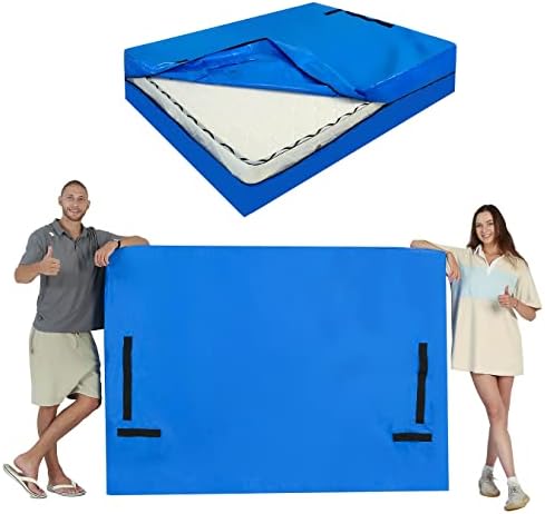  Attress Bags For Moving Reusable Heavy Duty Tarp Mattress Storage Bag Queen With Handles Strong Zipper Closure Waterproof Mattress Moving Bag Extra Thick Mattress Cover For House Moving Travel