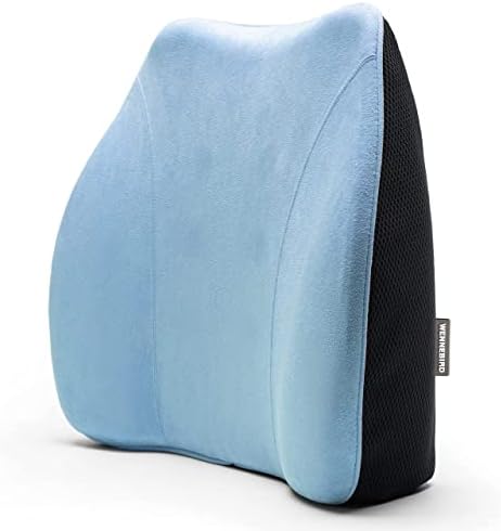  WENNEBIRD Model Q Lumbar Support Pillow - Patented Ergonomic Back Support For Lower Back Pain Relief For Office Chair, Car, Sofa, Plane, Couch, Recliner - Pink