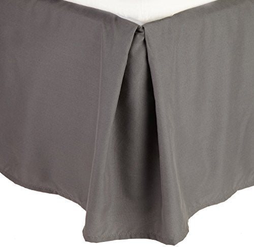  ® 1500 Thread Count Wrinkle-Free Egyptian Quality Solid Bed Skirt - Pleated Tailored 14" Drop And Colors, Queen, Gray