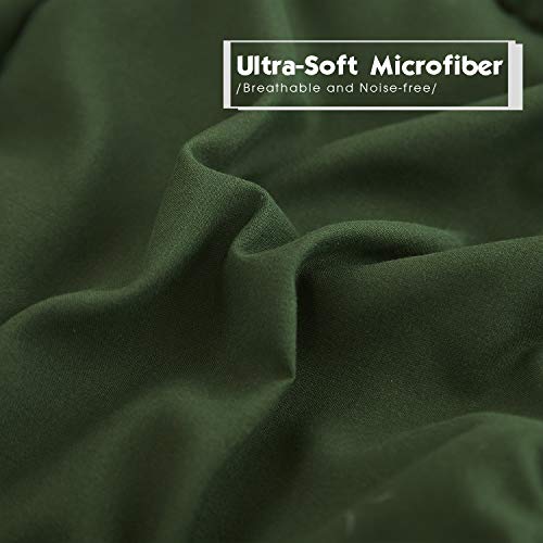  HIG 3pc Green Down Alternative Comforter Set Queen Size - All Season Reversible Comforter With Two Shams - Quilted Duvet Insert With Corner Tabs - Box Stitched - Breathable, Soft, Fluffy