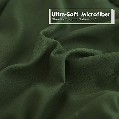  HIG 3pc Green Down Alternative Comforter Set Queen Size - All Season Reversible Comforter With Two Shams - Quilted Duvet Insert With Corner Tabs - Box Stitched - Breathable, Soft, Fluffy