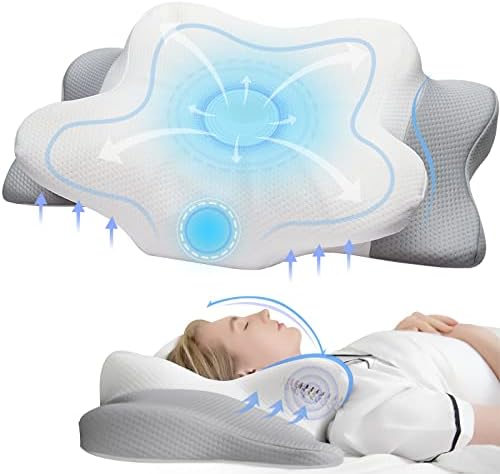  Cervical Pillow For Neck & Shoulder Pain Relief Sleeping - Ergonomic Contour Pillows - Memory Foam Pillow For Side, Back & Stomach Sleepers - Queen Size