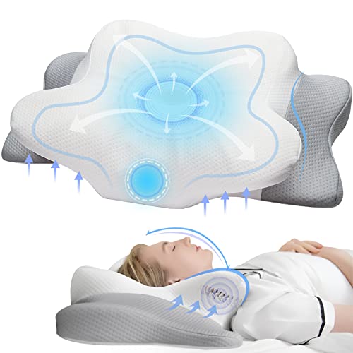  Cervical Pillow For Neck & Shoulder Pain Relief Sleeping - Ergonomic Contour Pillows - Memory Foam Pillow For Side, Back & Stomach Sleepers - Queen Size