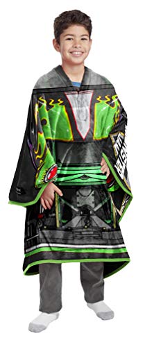  Monster Jam Grave Digger Throwbee – 2-in-1 Wearable Kids Plush Throw Blanket Poncho - Fade Resistant Polyester, 50" X 60" (Official Monster Jam Product)