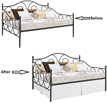  Pleated Daybed Skirts Twin Size Split Corners For Day Beds Three Side Coverage, Easy Fit, Made With Brushed Microfiber (Twin -14,White)