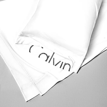 Calvin Klein Modern Cotton Body Solid Set Of 2 Pillowcases, Standard Size, Cotton Modal 170 GSM (White)