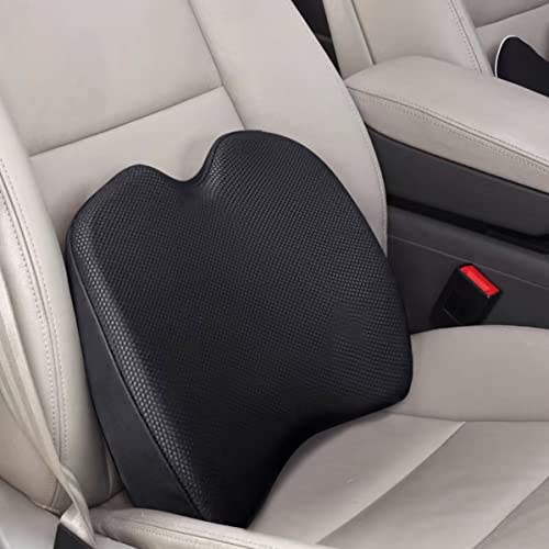  Super Soft Lumbar Support Pillow For Car, 100% Memory Foam Lumbar Pillow With Breathable Removable Cover, Ergonomic Design - Back Pillow Lumbar Support Pillow For Office Chair/Back Pain Relief(Black)
