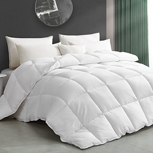  YaQunie Down Alternative Comforter King Size All Season Duvet Insert Soft Microfiber Bedding Comforter With 8 Corner Tabs Fluffy Comforter 106x90Inches