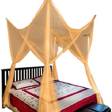 OctoRose 4 Poster Bed Canopy Netting Functional Mosquito Net, Red