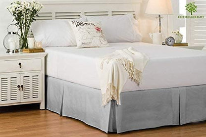  Bed Skirt Queen Size 100% Natural Cotton 800 Thread Count Premium Tailored Fit 1pc Bedskirt Queen Size 12" Drop Length White Solid