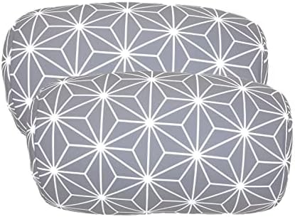  Bookishbunny 2pcs Micro Bead Roll Pillow Cushion For Bed Back Neck Head Body Support, 13" X 7", Various Designs (Dark Gray)