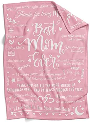  Best Mom Ever Blankets, Mom Blankets From Daughter Son, Letter Warm Soft Throw Blankets For Mom, Mother Blankets For Mom, Mom Gifts For Birthday, Christmas, 50" X 70"