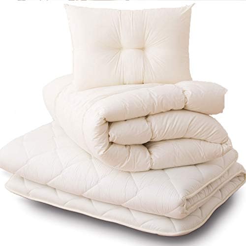  EMOOR Japanese Futon Mattress Set (Mattress, Comforter & Pillow) CLASSE Queen Made In Japan, Foldable Floor Sleeping Bed Tatami Mat