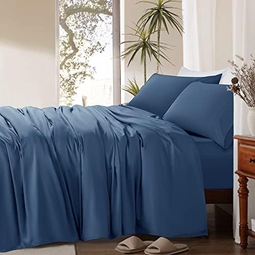  SONORO KATE Cotton King Size Sheets - 1000 Thread Count, Luxury 100% Egyptian Cotton Sheets Set, Cooling Bed Sheets, Deep Pocket Up To 16" - 4 Piece (White, King)