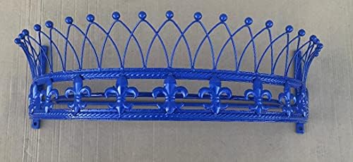  Rose Metal Wall Teester Bed Crown Canopy - Antique Crown Wall Decor With Built-in Rods & Hardware - For Over Beds Or Windows - Drapery Panels Not Included - White (24.75" Wx16.75 Dx11 H)
