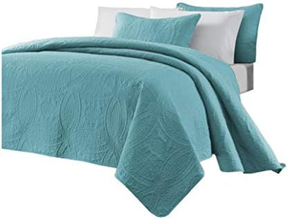  Austin 3-Piece Oversized Bedspread Coverlet Set (King, Khaki)