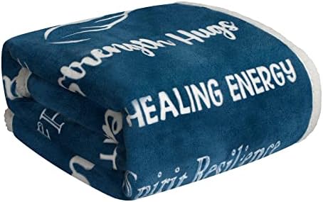  Breast Cancer Gifts For Women Fleece Healing Thoughts Blanket Super Soft & Warm Get Well Breast Cancer Blanket Sympathy Gift With Inspirational Positive Energy (50"x60", Pink)
