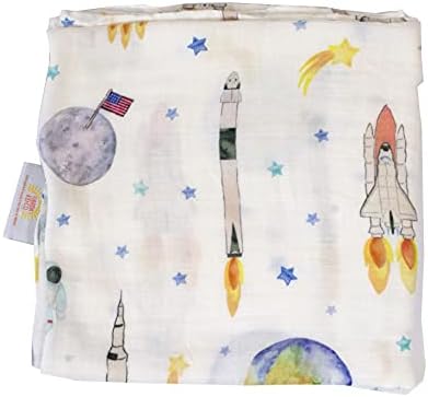  Florida Kid Co. Fish Baby Swaddle Blanket - 70% Bamboo/ 30% Cotton Muslin - Silky Soft, Breathable, Lightweight, Multipurpose, Nursery Shower Gift, Large - 47 In. X 47 In. Baby Essentials